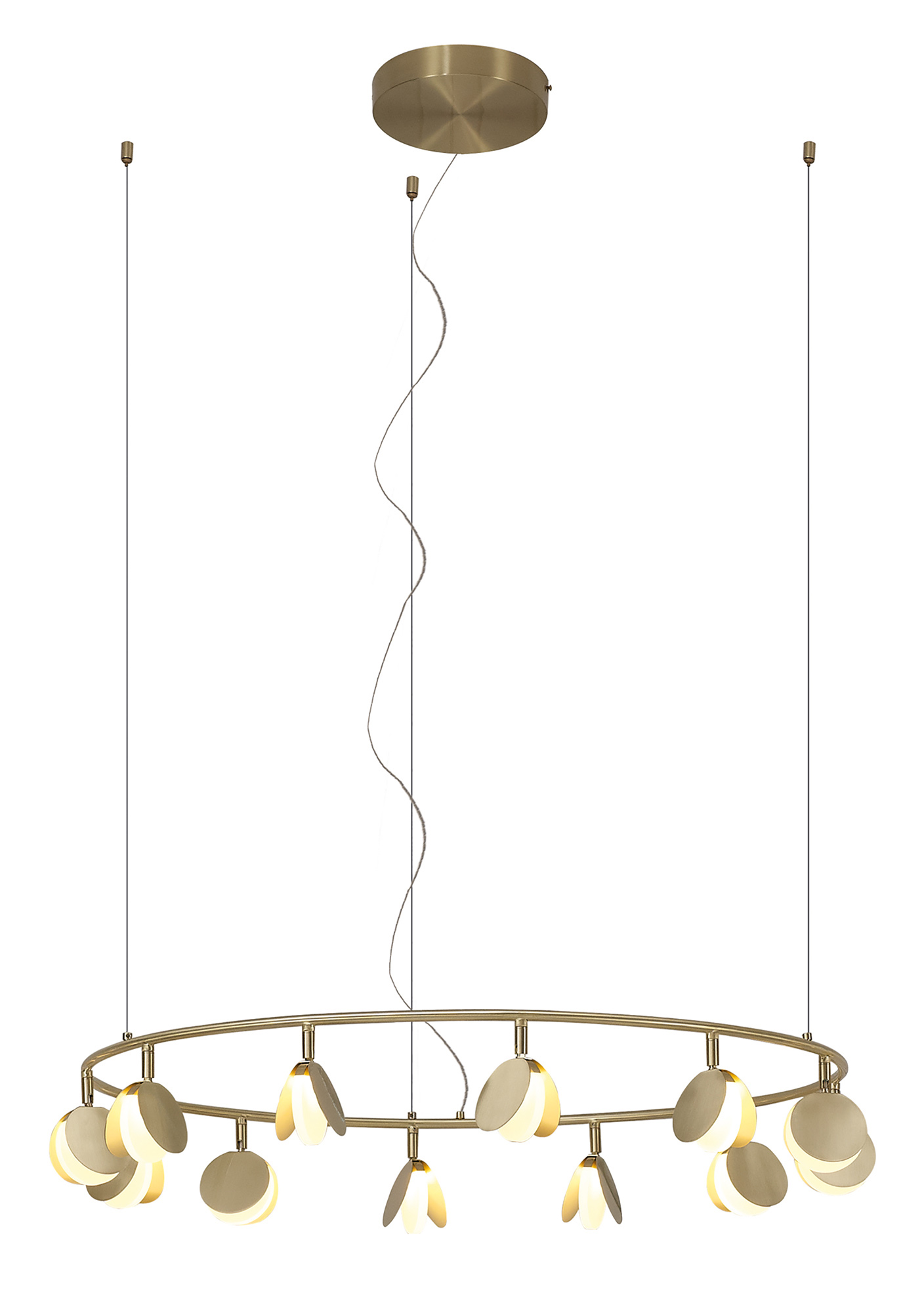 M7260  Shell Pendant 12 Light 50W LED Gold